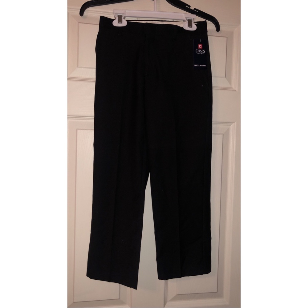 chaps boys black dress pants